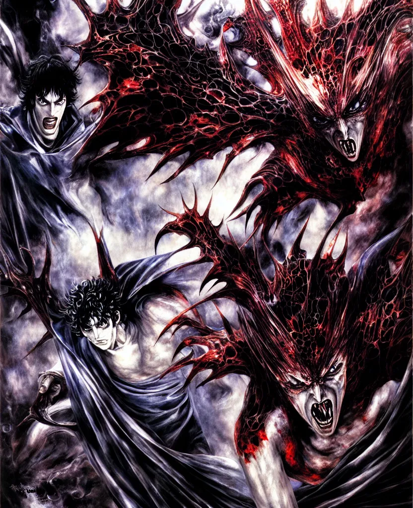 Image similar to realistic detailed image of ultra wrathful devilman, depth perception, depth of field, action horror by ayami kojima, neo - gothic, gothic, part by adrian ghenie and gerhard richter. art by yoshitaka amano. masterpiece