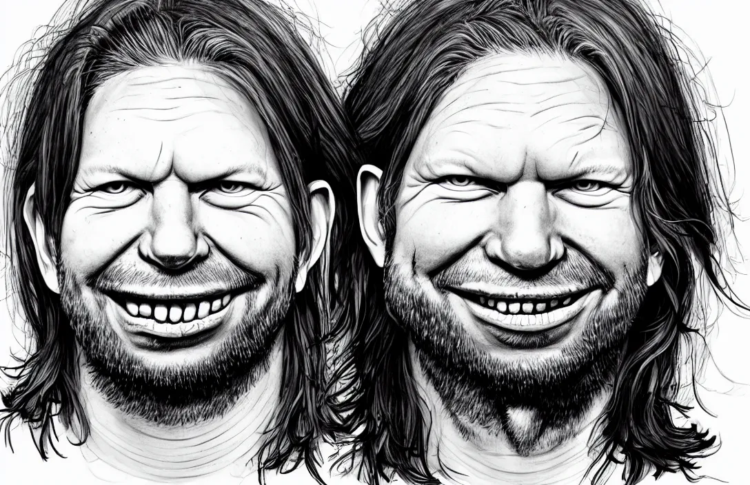 Image similar to aphex twin portrait, in the style of kim jung gi