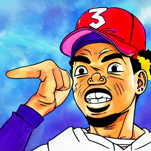 Prompt: chance the rapper by akira toriyama