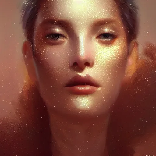 Prompt: a beautiful portrait of a crystal goddess with glittering skin by greg rutkowski and raymond swanland, trending on artstation, ultra realistic digital art