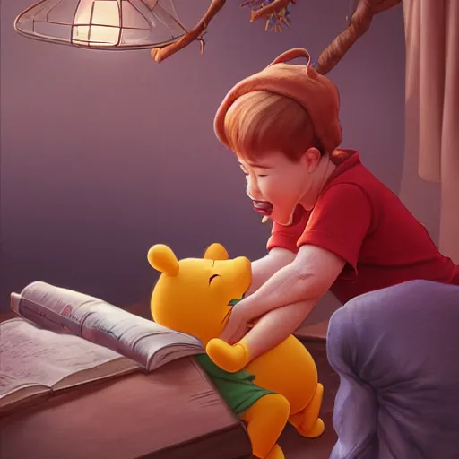 Image similar to winnie the pooh speaks to the national peoples congress of china, award winning photography, extremely detailed, artstation, 8 k, sensual lighting, incredible art, wlop, artgerm