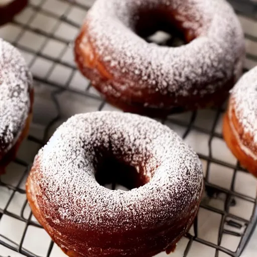 Image similar to delicious chocolate donut filled with custard