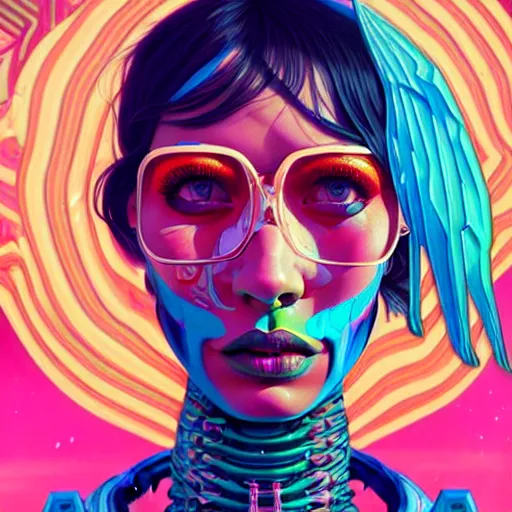 Image similar to high quality high detail portrait of a diesel punk jinx in an alien world, tristan eaton, victo ngai, artgerm, rhads, ross draws, hyperrealism, intricate detailed, alphonse mucha, 8 k, sci - fi, pastel colors, artstation,