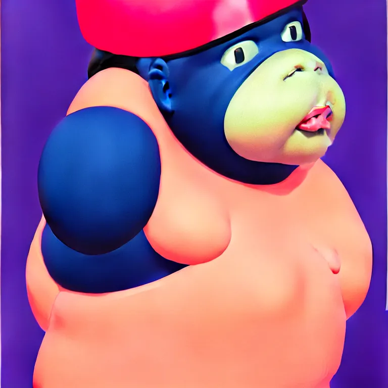 Prompt: portrait of a cute fat girl in a racing helmet by shusei nagaoka, kaws david rudnick, airbrush on canvas, pastell colors, cell shaded 8 k