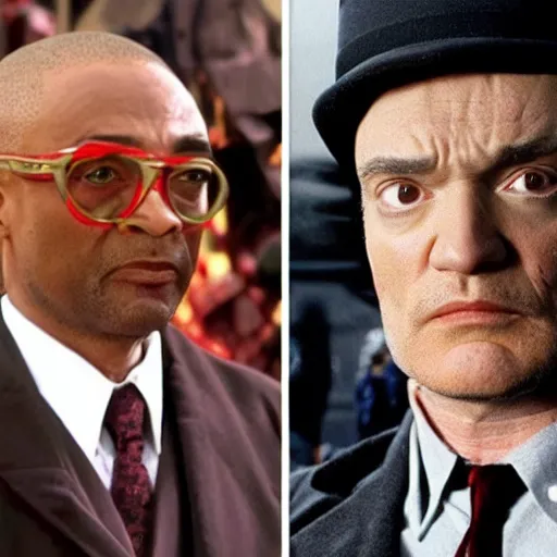 Prompt: magneto spike lee / tarantino professor x vs freddy kruger lawyer and candyman president of the united states of america