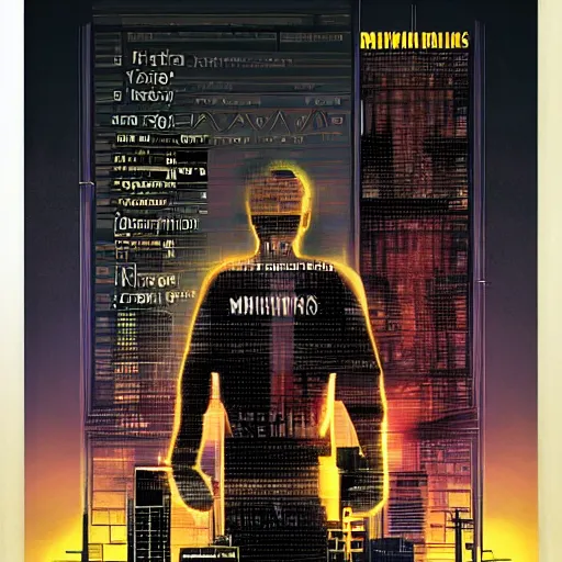 Image similar to poster saying royalties belong to artists, creative sublime movie poster. realism cyberpunk