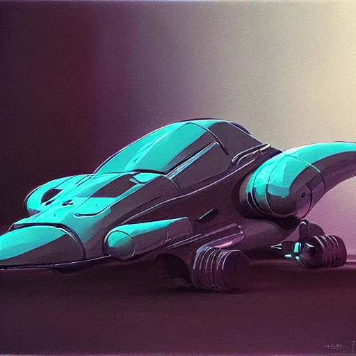 Image similar to painting of scifi gadget hardsurface shape form exploration, big medium small, artstation, colored marker, syd mead, hr giger, concept art