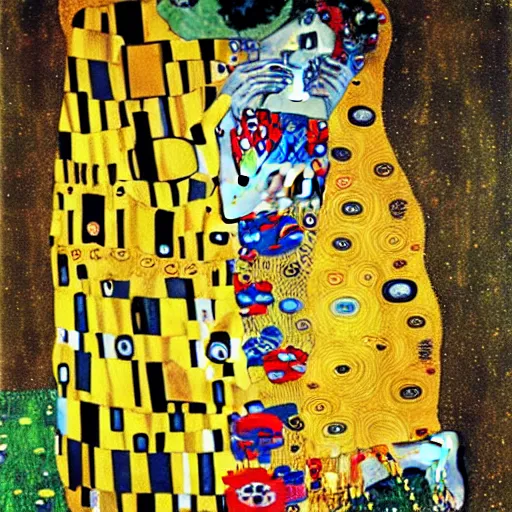 Image similar to The world is invaded by monsters (painting by Gustav Klimt)