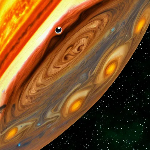 Prompt: a space fight on Jupiter’s Great Red Spot