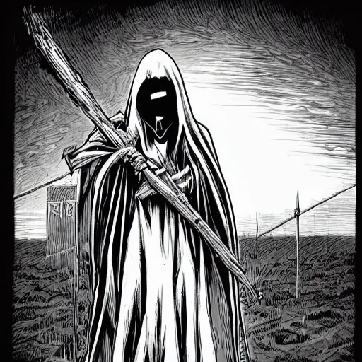grim reaper comic book artstyle, grayscale, by mark | Stable Diffusion ...