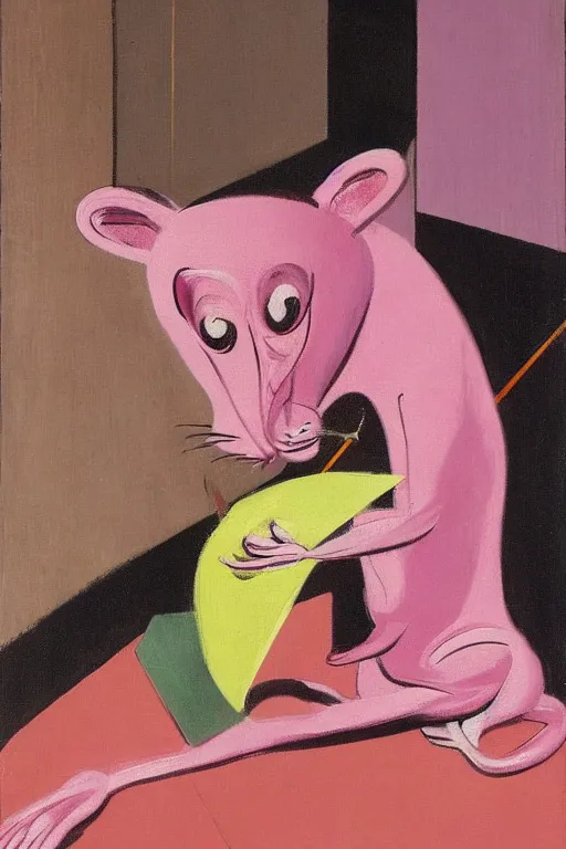 Image similar to The pink panther by Francis Bacon