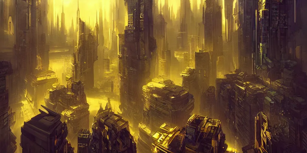 Image similar to axonometric cyberpunk city, by Rolf Armstrong and Evelyn De Morgan and Bastien Lecouffe-Deharme, dramatic lighting, high contrast colors, baroque, empyrean, panoramic view, as trending on Artstation, highly detailed, cryengine,