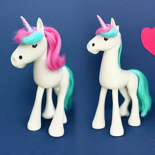 Image similar to unicorn vinyl stop motion doll