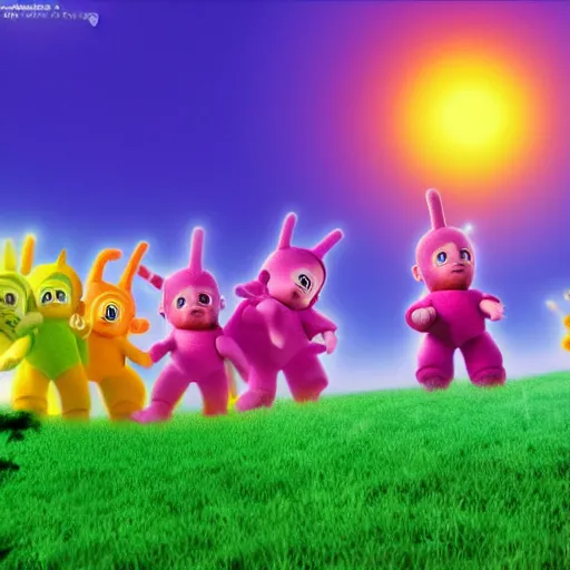 Prompt: teletubbies photorealistic, high quality, detailed, 8k rendered