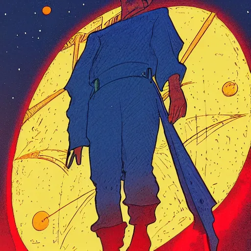 Image similar to jim caviezel retro minimalist portrait! moebius starwatcher comic by jean giraud, portrait 8 k