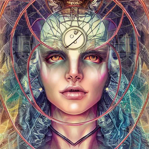 Prompt: timelord metatron, heroine, beautiful, detailed symmetrical close - up portrait, intricate complexity, in the style of artgerm and peter mohrbacher, cel - shaded