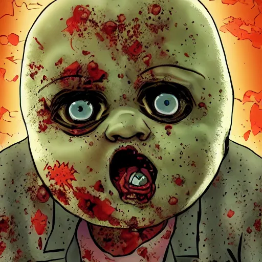 Image similar to zombie baby by robert kirkman