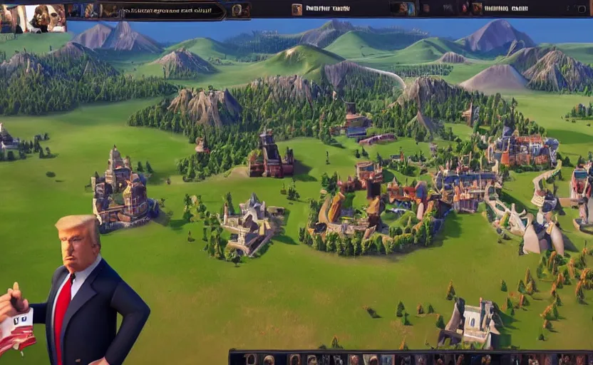 Image similar to “ trump character screen civilization 6 ”