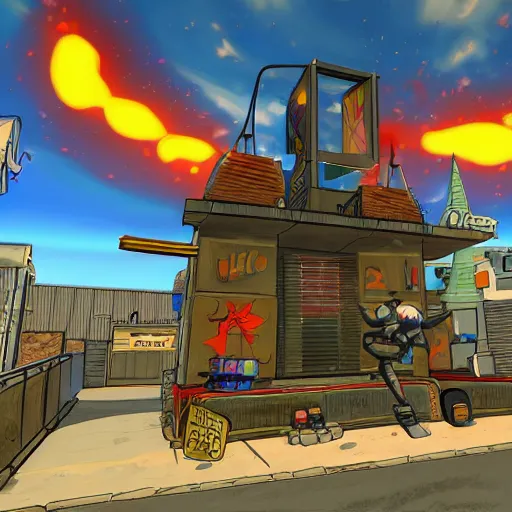 Image similar to nuketown 2 0 2 5 in the art style as nekroxiii,