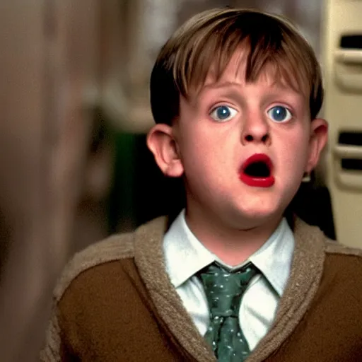 Image similar to kevin mcallister looking surprised