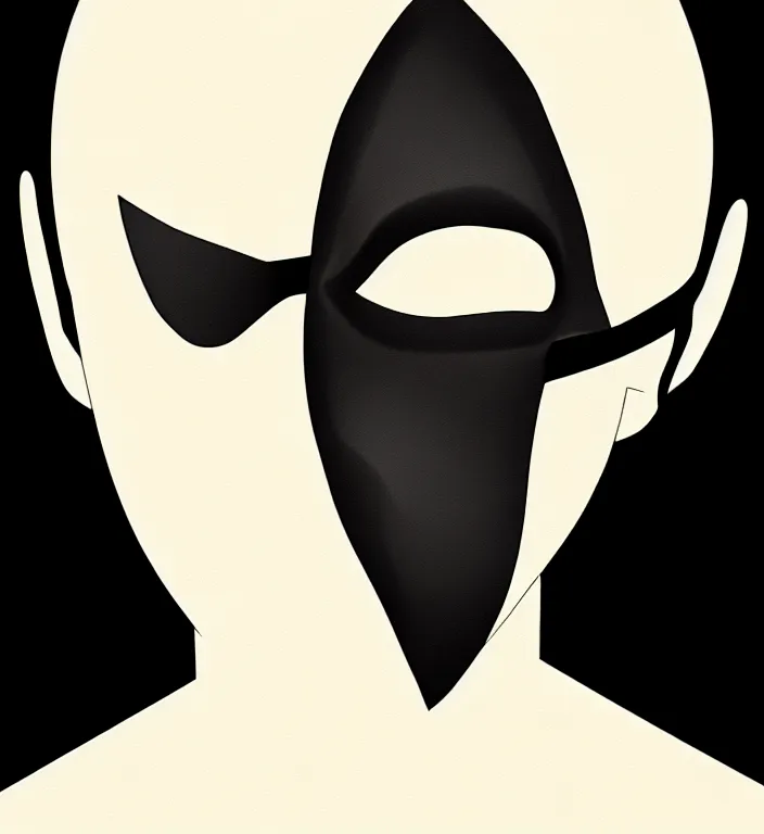 Image similar to white man with black fabric mask, short dark hair, true anatomy!, digital painting, art by hayao miyazaki