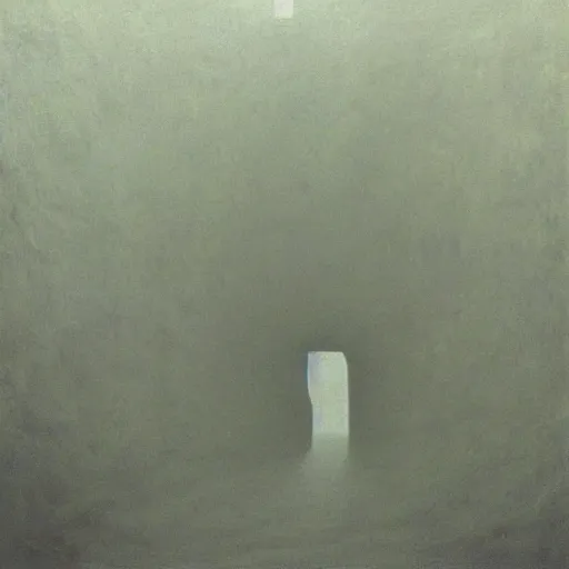 Prompt: Cavern. Tumorous. Eerie. Haunted. Zdzisaw Beksinski