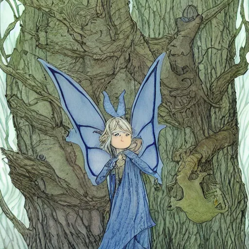 Image similar to a forest pixie by chris riddell and alan lee,