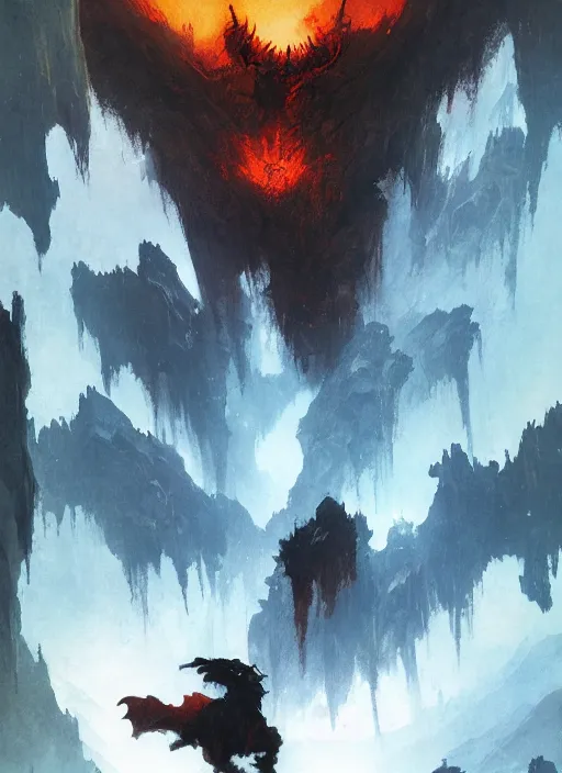 Prompt: balrog in a vast cavern, intricate, elegant, highly detailed, vivid colors, john park, frazetta, sparth, ruan jia, jeffrey catherine jones