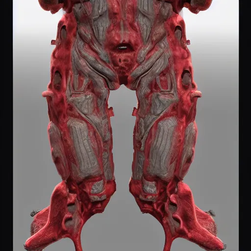 Prompt: detailed 3d model concept art for a tank made of human flesh in a body horror style