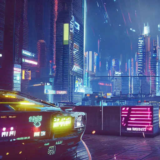 Prompt: Night City Cyberpunk 2077. City buildings made out of huge and small Minions, 8k, highly detailed urban background with flying cars, hazy, tropical, partly sunny, ultra realistic, octane, ue5