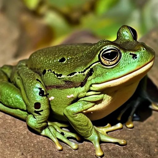 Prompt: a very very fat frog