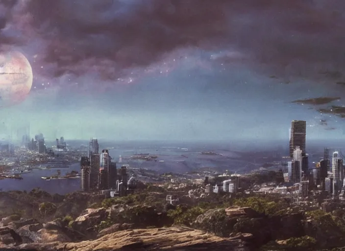 Prompt: australia before the apocalypse, cinematic matte painting