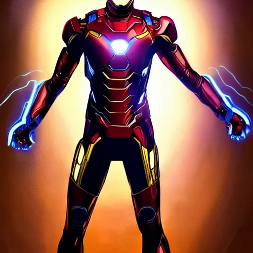 Image similar to robert sheehan as tony stark from the avengers infinity war, marvel concept art, hyperrealistic, detailed, accurate illustration, dramatic lighting, action pose