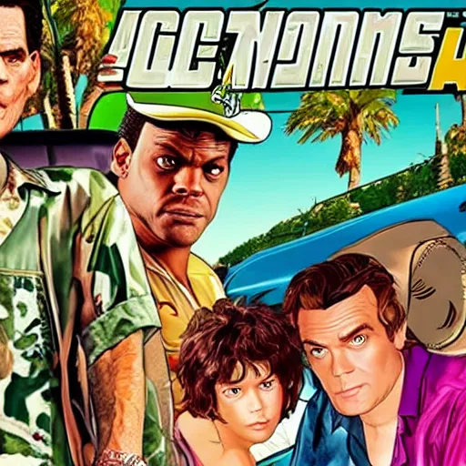 Prompt: Ace Ventura in a GTA V cover art