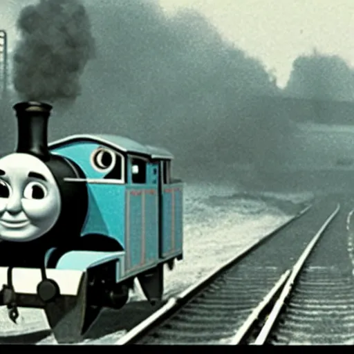 Image similar to thomas the tank engine at the nuremberg trials