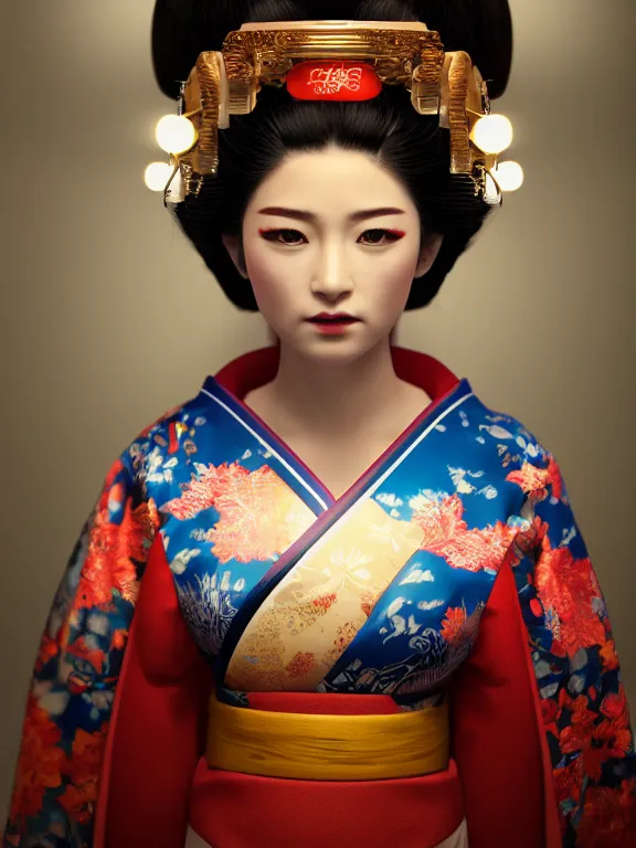 Geisha giapponese in kimono bianco Unreal Engine 5 · Creative Fabrica