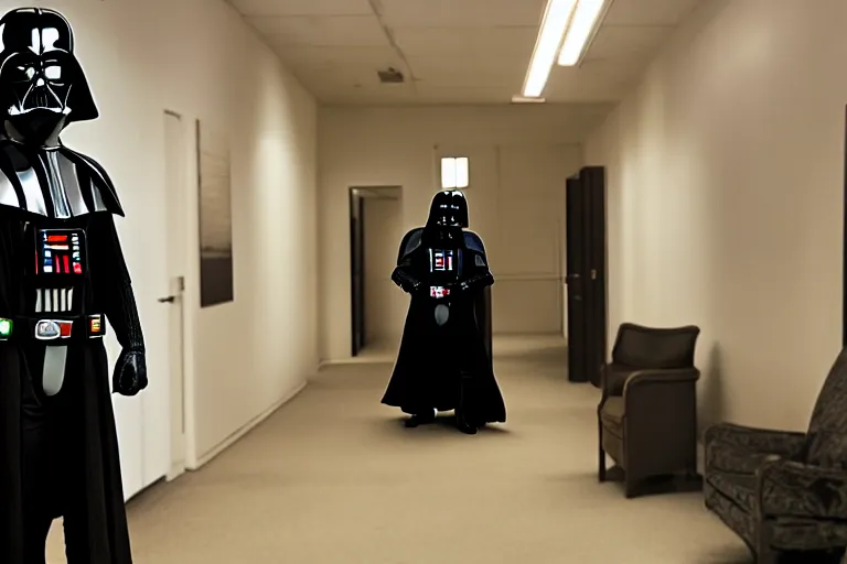 Image similar to darth vader in the backrooms