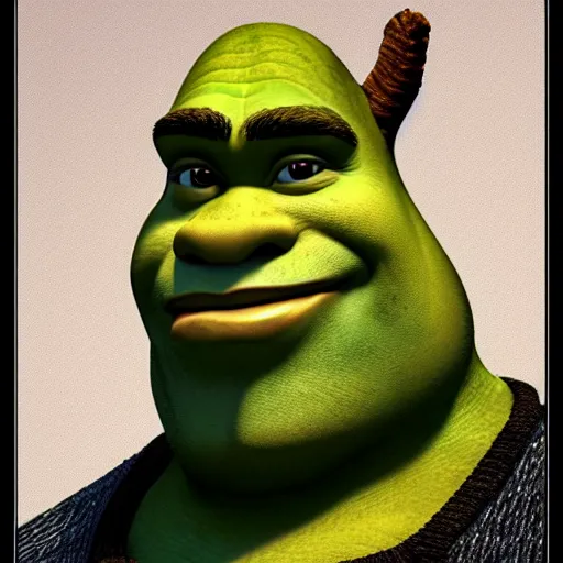 Image similar to shrek, intricate