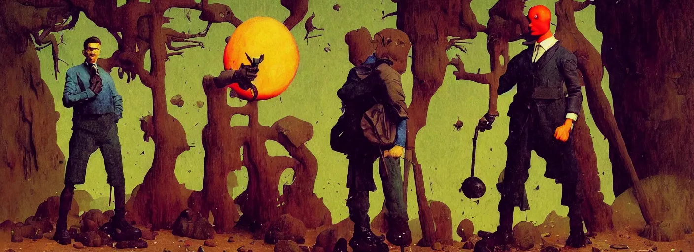 Image similar to full - body portrait surreal colorful clay fighting artstation rpg gentleman character concept art anatomy, action pose, very coherent and colorful high contrast masterpiece by norman rockwell franz sedlacek hieronymus bosch dean ellis simon stalenhag rene magritte gediminas pranckevicius, dark shadows, sunny day, hard lighting, reference sheet white! background