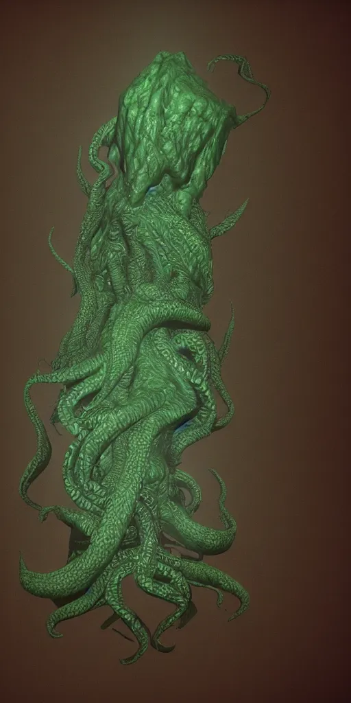 Image similar to heightmap of a cthulhu, cinematic lighting, trending on artstation, 3 d render