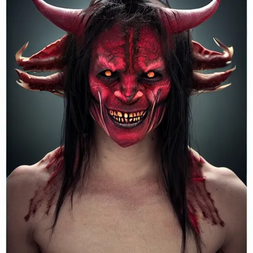 Image similar to a demon inspired by a cauchemar created by the make up artist hungry, photographed by andrew thomas huang, cinematic, expensive visual effects