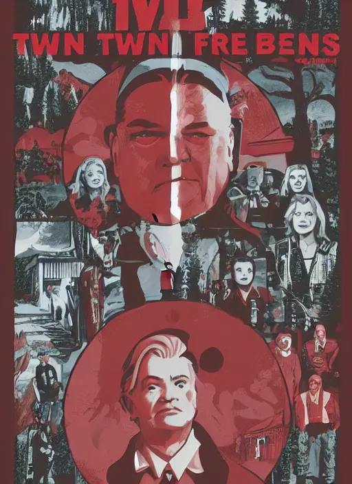 Image similar to twin peaks movie poster art by graham erwin