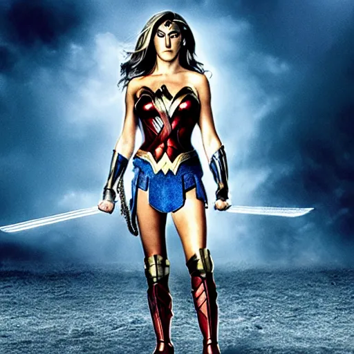 Image similar to Jennifer Aniston as Wonder Woman, movie screenshot