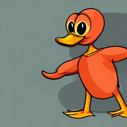 Image similar to anthropomorphic duck with human arms