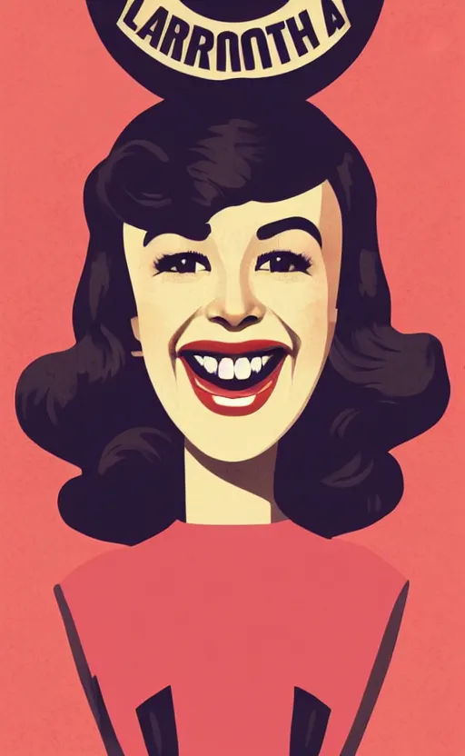 Prompt: illustration portrait of a woman laughing out loud, art deco painting by tom whalen, funny meme photo, trending on behance, digital illustration, storybook illustration, grainy texture, flat shading, vector art, airbrush, pastel, watercolor, poster