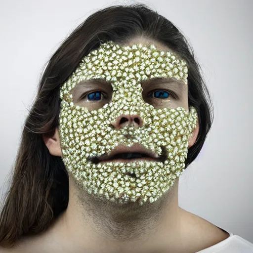 Prompt: a human face made out of moths