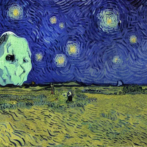 Prompt: weary traveller wandering through an alien world, by van gogh, 4 k, beautiful, cinematic dramatic