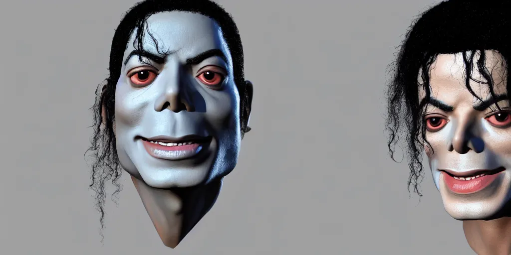 Image similar to Michael Jackson with a deformed face, award winning. Octane render, 4k, unreal 5, very detailed, hyper control-realism.