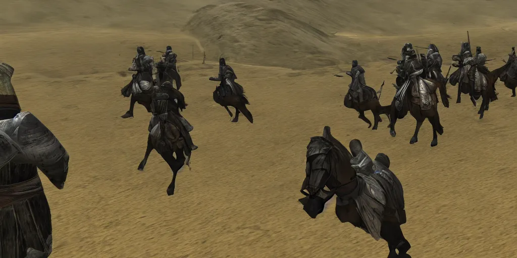 Image similar to mount and blade star wars screenshot riding into battle