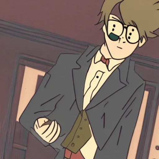 Image similar to still of the eleventh doctor, animated by hayao Miyazaki